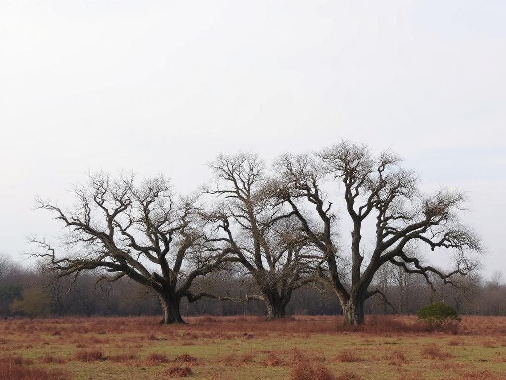 old trees on the plotфото