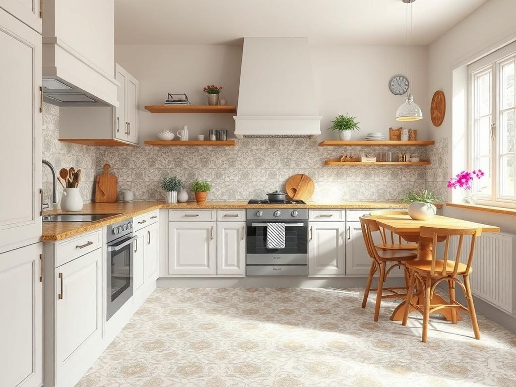 stylish linoleum in the kitchenфото